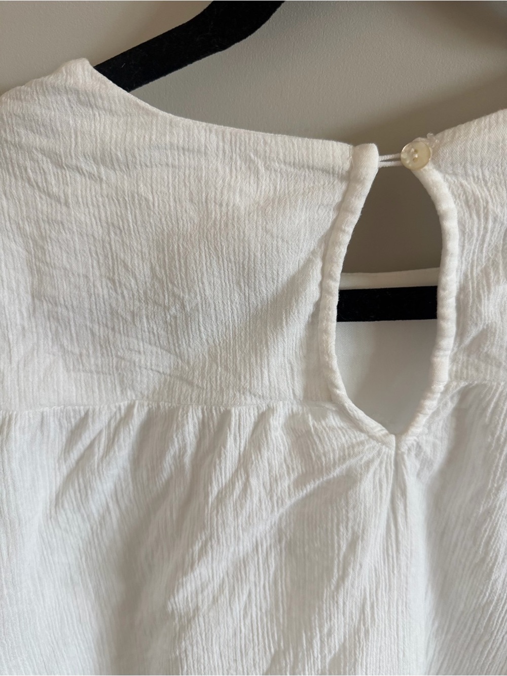 Altar'd State Cotton White Crochet-Front Ruffle Sleeve Blouse - Picture 10 of 14
